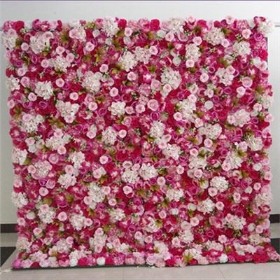 Rosa kunstig blomstervegg