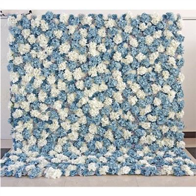 Hvit og blå blomstervegg