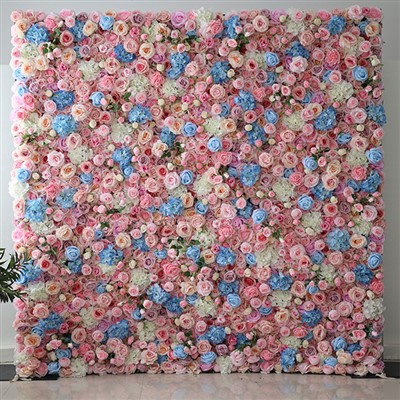 Rosa og blå blomsterbakgrunn