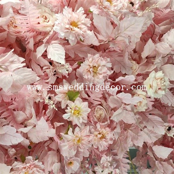 pink flowers on arbor for wedding