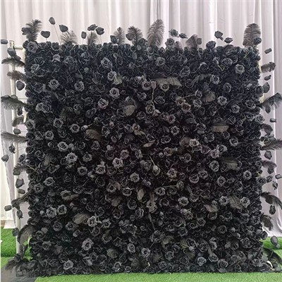 Black Rose Feather Wall